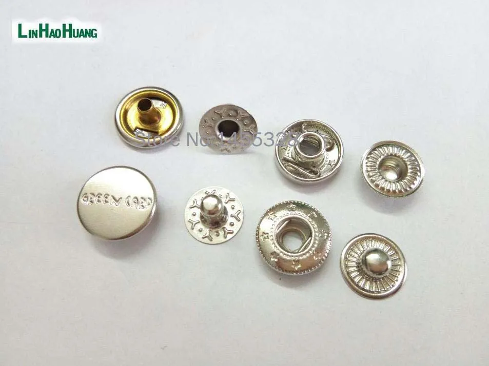 Wholesale 100sets/lot 12.5mm small four part brass metal button spring