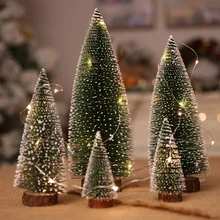 5 размеров, Рождественские Елочные принадлежности для рождественского декора, маленькая сосновая елка, помещенная на рабочий стол, DIY Украшение, мини-елочка
