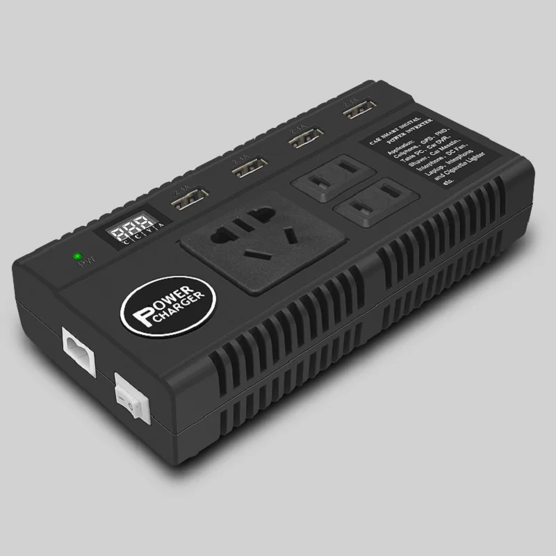 

Car Power Adapter 12vV 24V to 220V CN Plug Vehicle-mounted Voice broadcast Inverter 4USB Charger Car Power inverter Socket