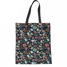 Сумки с верхней ручкой, Холщовая Сумка для женщин, сумка для покупок, забавная книга для учителя, для влюбленных, плечевая сумка с принтом, женская пляжная сумка для девочек