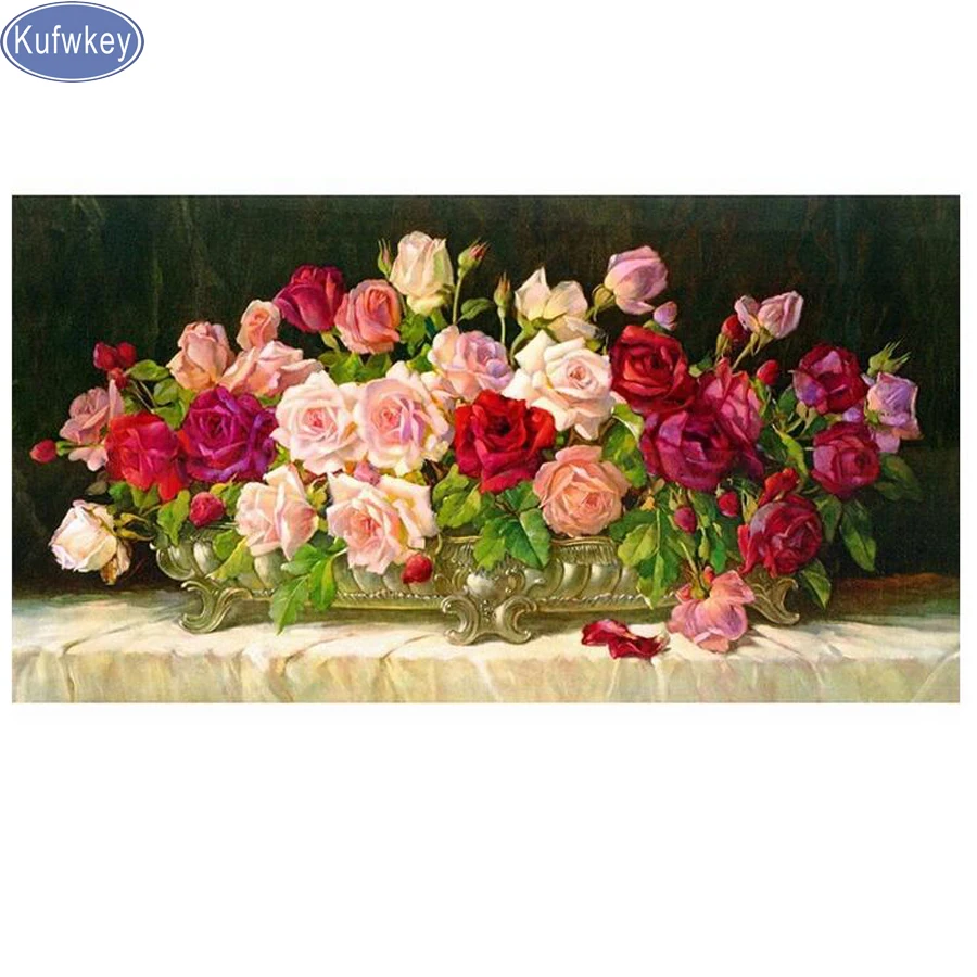 5D DIY Diamond Painting rose puzzle photo Full Square Embroidery mosaic Cross Stitch Rhinestone Mosaic wall sticker | Дом и сад