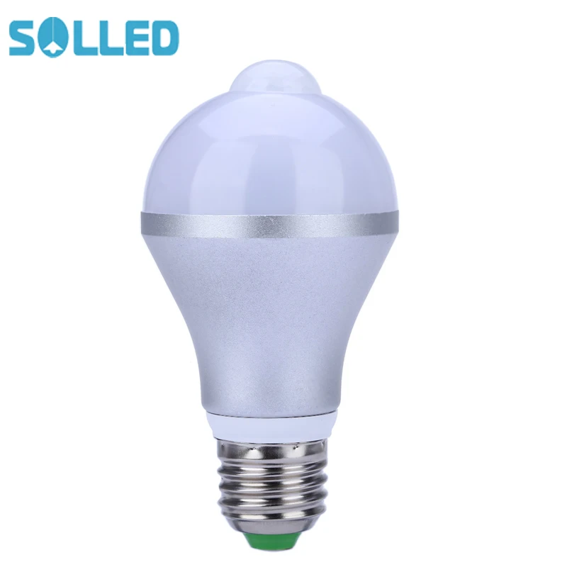 SOLLED E27 7W LED Light Bulb with PIR Motion Sensor Auto PIR Motion