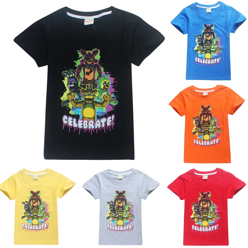 Детская футболка FNAF пять ночей у Фредди унисекс одежда для мальчиков и