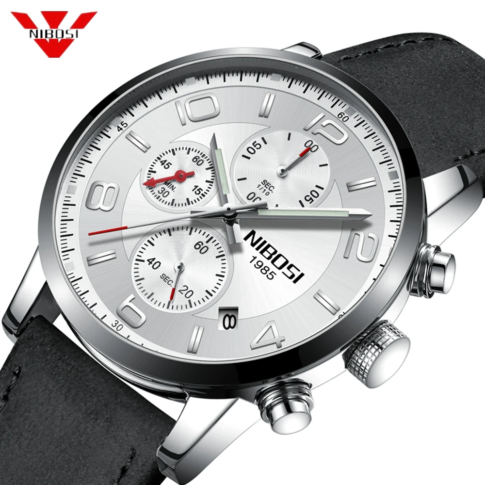 NIBOSI Luxury Brand Mens Watches Fashion Causal Quartz  