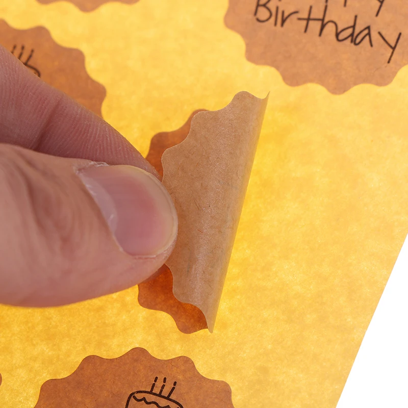 Новое поступление с днем рождения круг ручной работы для упаковки Торта уплотнительные этикетки из крафтовой бумаги наклейки для выпечки 120 шт Подарочные наклейки «сделай сам»