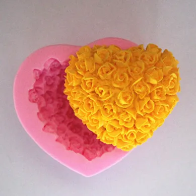 Heart Roses soap molds silicone soap mold
