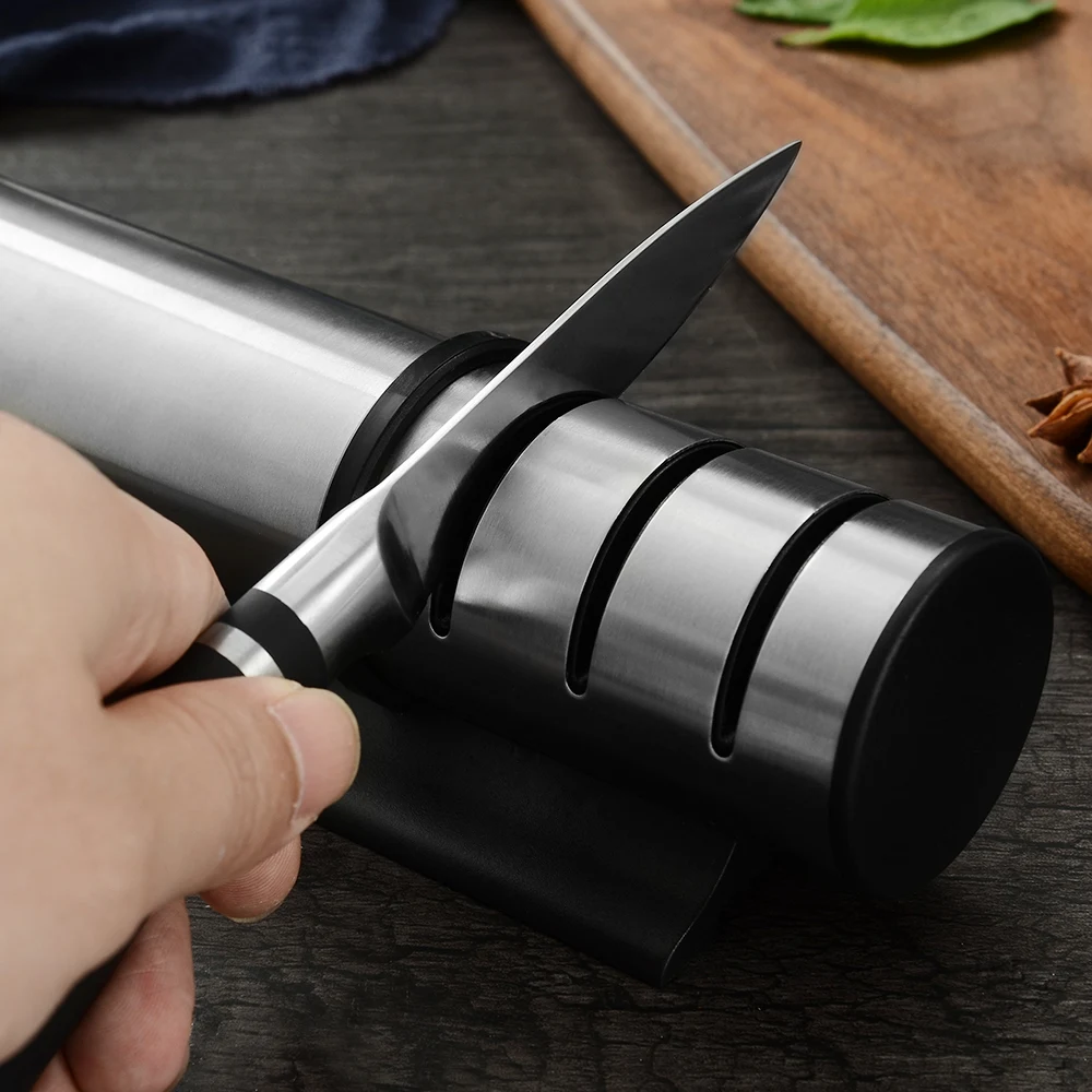 SOWOLL инструменты для повара 3 в 1 кухонный нож точилка для ножниц ножи из нержавеющей стали дамасский нож заточка инструментов долговечное использование