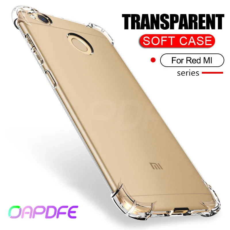 

Transparent Soft Silicone Shockproof Case For Xiaomi Redmi 4X 4A 5 Plus 5A 6A 6 Pro Clear Protective shell For redmi Note 4 4X 5