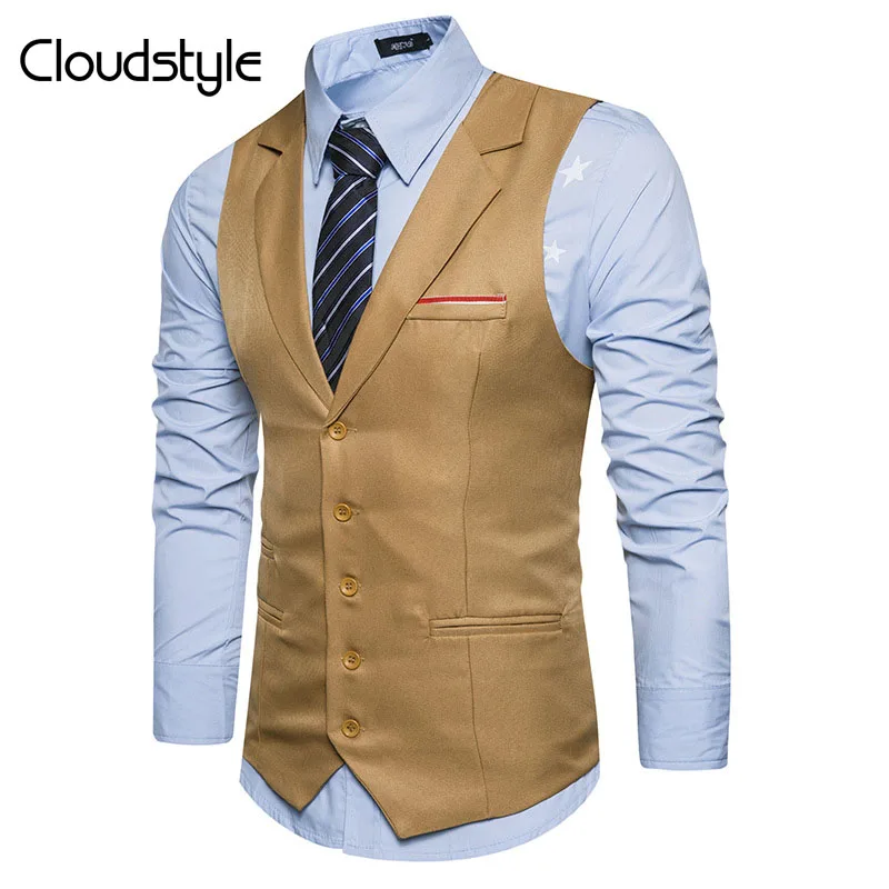 Cloudstyle 2018 Неве моды Для мужчин жилет Мода Slim Fit Однотонная одежда S Вязаные Жилеты