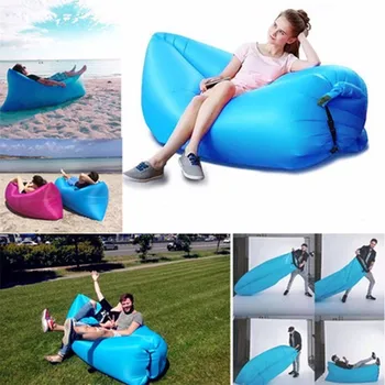 

New Light Sleeping Bag Waterproof Inflatable Bag Lazy Sofa Camping Sleeping Bags Air Bed Adult Beach Lounge Chair Fast Folding