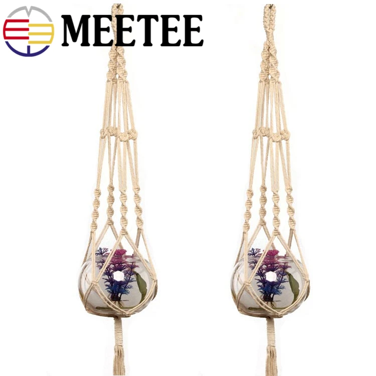 Meetee ПЛЕТЕНЫЙ НАТУРАЛЬНЫЙ пеньковая веревка Подвесные Корзины цветочный горшок