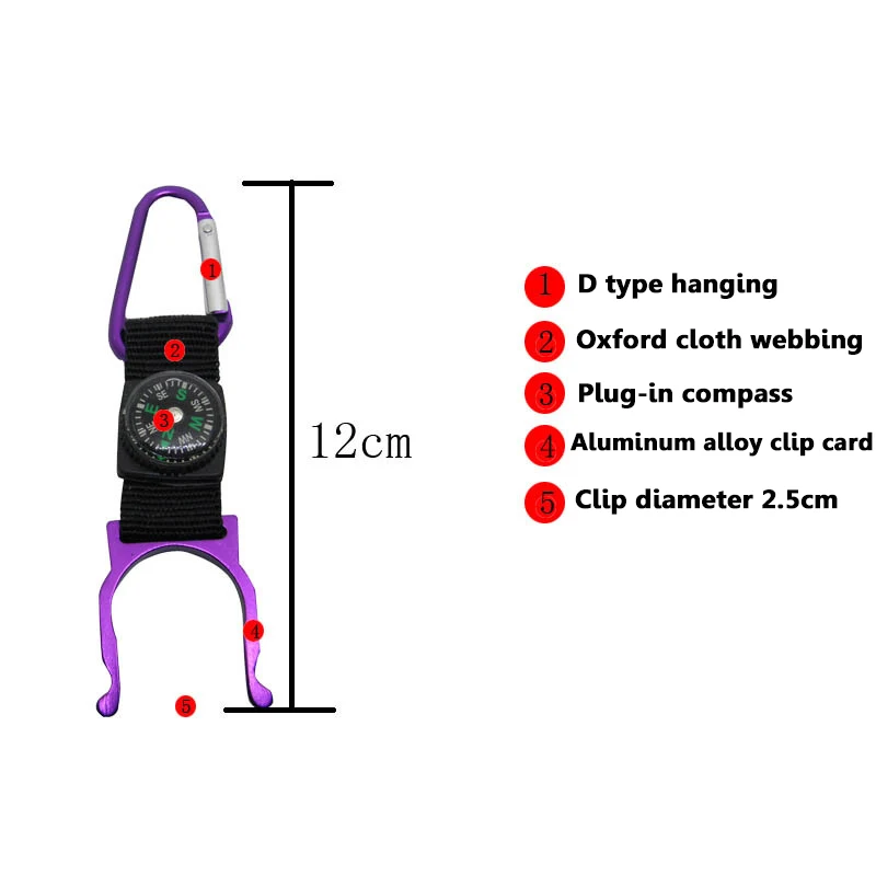 Портативный Компас Универсальный мини открытый кемпинг восхождение d-тип Висячие пряжки клип брелок для ключей алюминиевый сплав