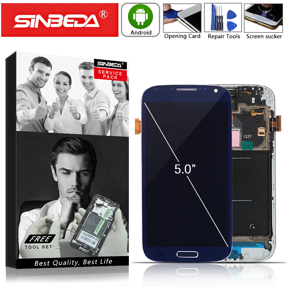 

5.0"AMOLED For SAMSUNG Galaxy S4 i9500 i9505 i9506 i337 LCD Display Touch Screen with Frame For Samsung S4 LCD Display i9500 LCD
