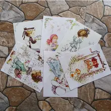 15*20 см 7 шт. сад принцесса девушка Цифровая живопись ручная роспись DIY шитье Лоскутное Ткань Скрапбукинг для кошелек сумка SL-119