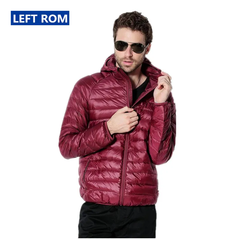  New Age Season 2019 Men's Fashion Slim White Duck Down Feather Warm Leisure Hooded Down Jacket / Me