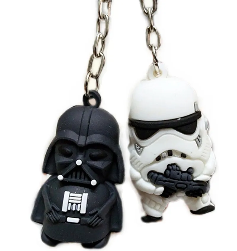 

2pcs/set Star Wars KeyChain Cartoon Trinket Silicon Key Cover Soft Portable Key Bag Finder Porte Clef Gift Darth Vader Key Chain