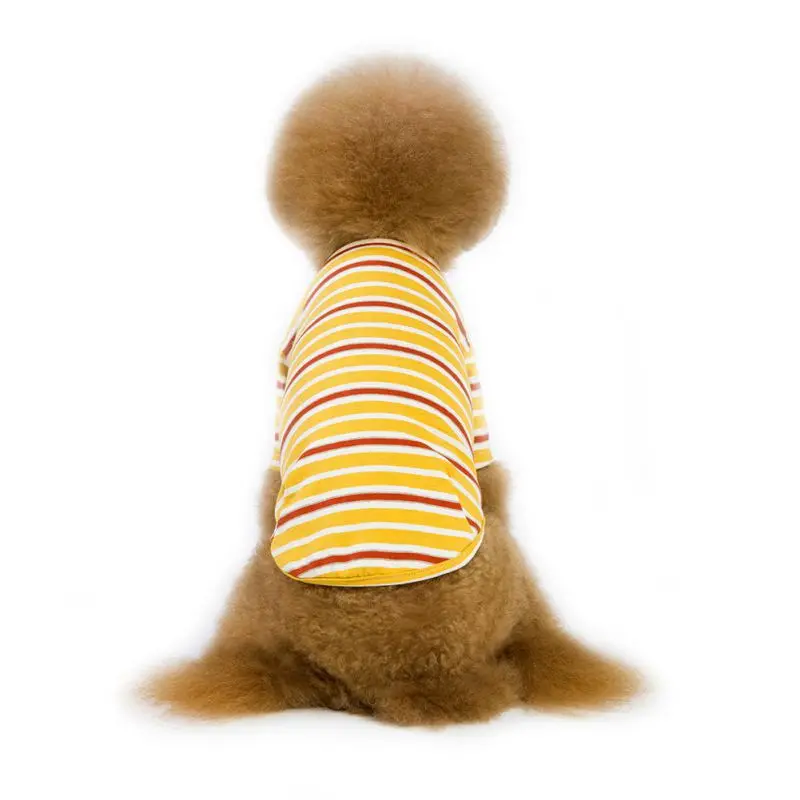 Домашняя одежда для собак дешевая летняя Милая футболка для маленькой собачки Одежда для собак щенка Футболка с принтом популярный хлопковый Трикотажный жилет в полоску