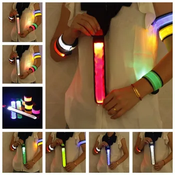 

OOTDTY LED Flashing Wrist belt Sports Running Safety Reflective Strap Arm Band Armband