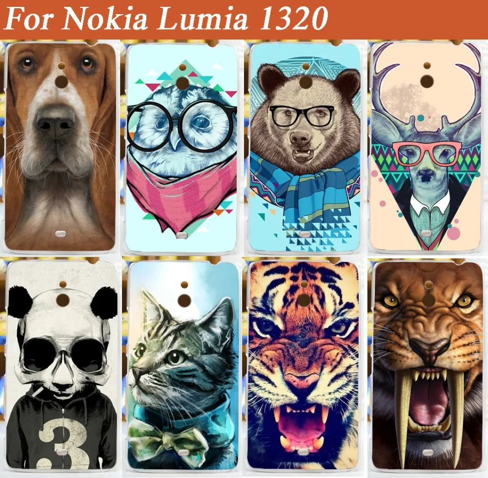 Новое поступление Модный чехол с принтом для Nokia lumia 1320 Тигр Лев медведь собака