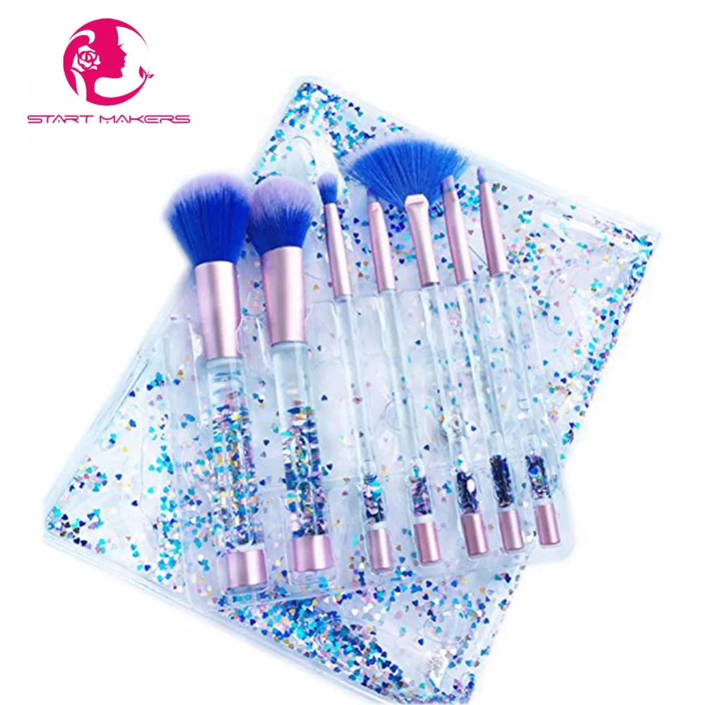 START MAKERS-7Pcs Pro Makeup Brushes Set Kabuki Brush Crystal sparkle brush Mermaid Cosmetic tools | Красота и здоровье