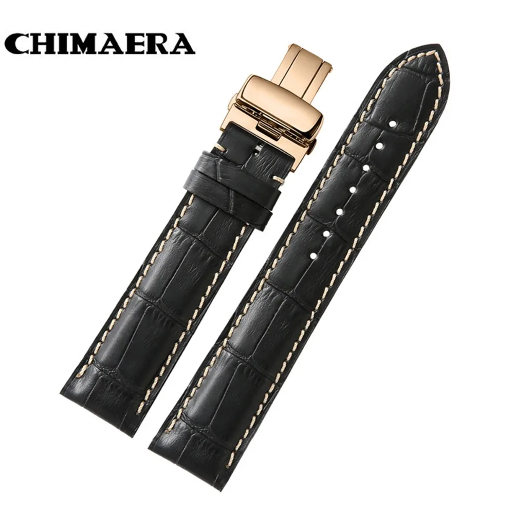 Ремешок CHIMAERA из прочной натуральной кожи для часов Casio браслет розового золота с