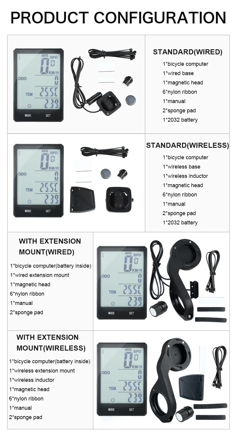 Waterproof Bicycle Computer 2.8inch Big Screen Digital Speedometer Cycle Statistics Monitor MTB Computer Wireless Bike Odometer