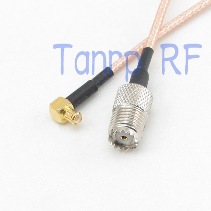 10pcs 6in mini UHF female to MCX male right angle RF adapter connector