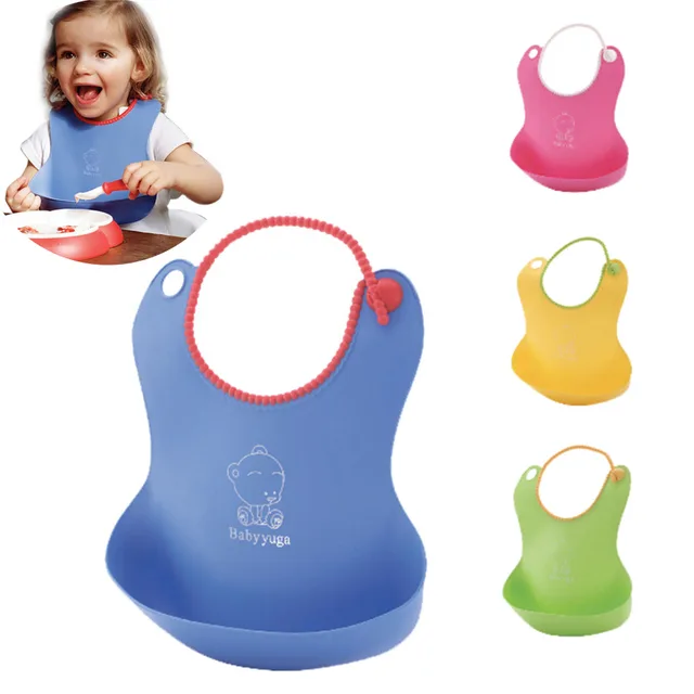 Baby Silicone Bib Waterproof Disposable Bib Kids Saliva Towel Boys And