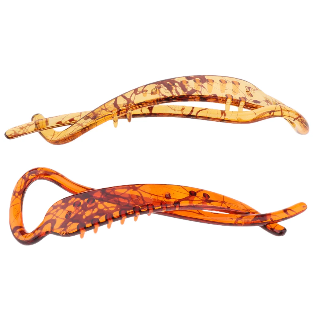 2 Pieces Vintage Banana Hair Clip Hair Clamp Hair Claw Barrette Ponytail Holder for Women Ladies