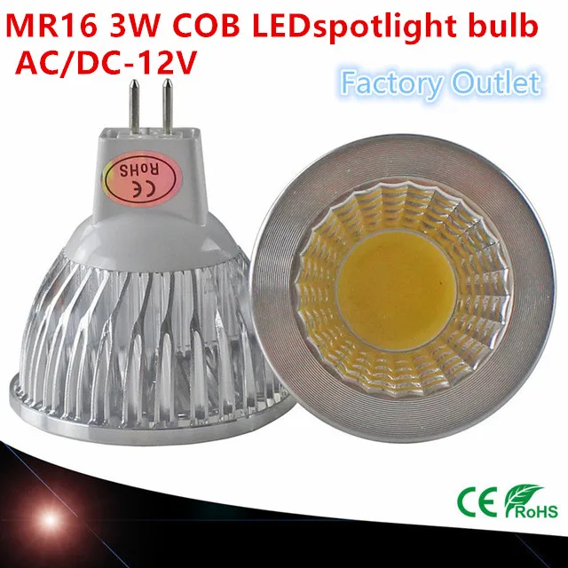 1 шт mr16 12 v светодиодный лампы Супер яркий MR16 COB 3 Вт V теплый белый/холодный белый