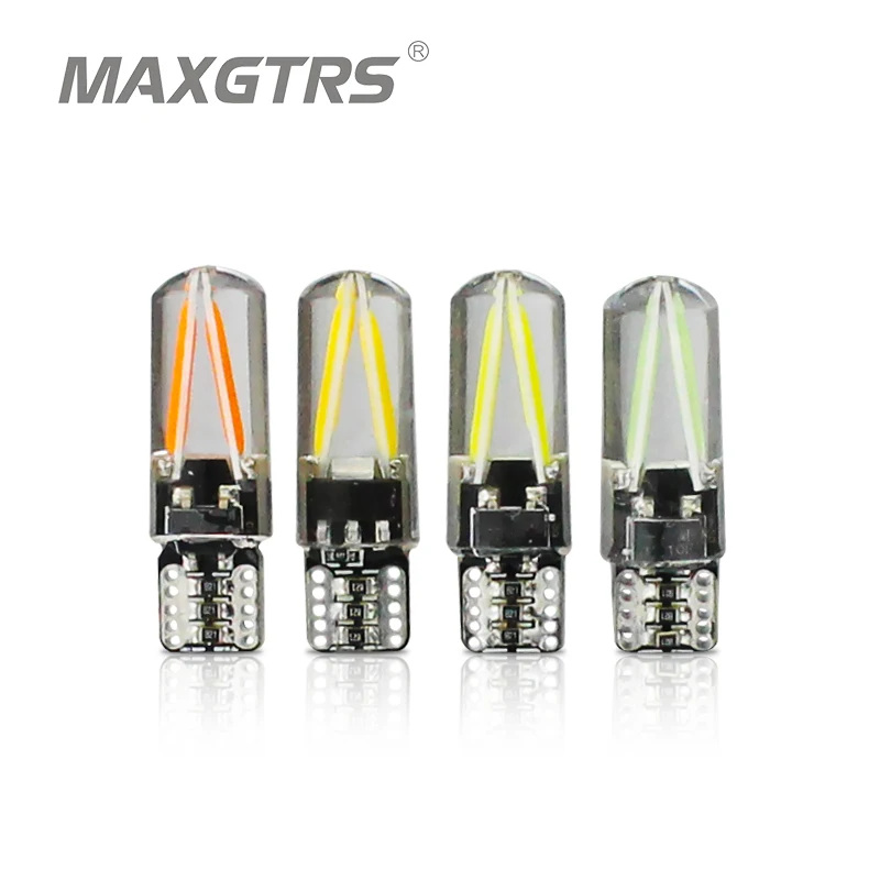 

2x T10 W5W 194 168 Silicone Case LED Car Parking Light CANBUS COB Silica Wedge Interior Dome Lamp Auto Turn Side Bulbs 12V