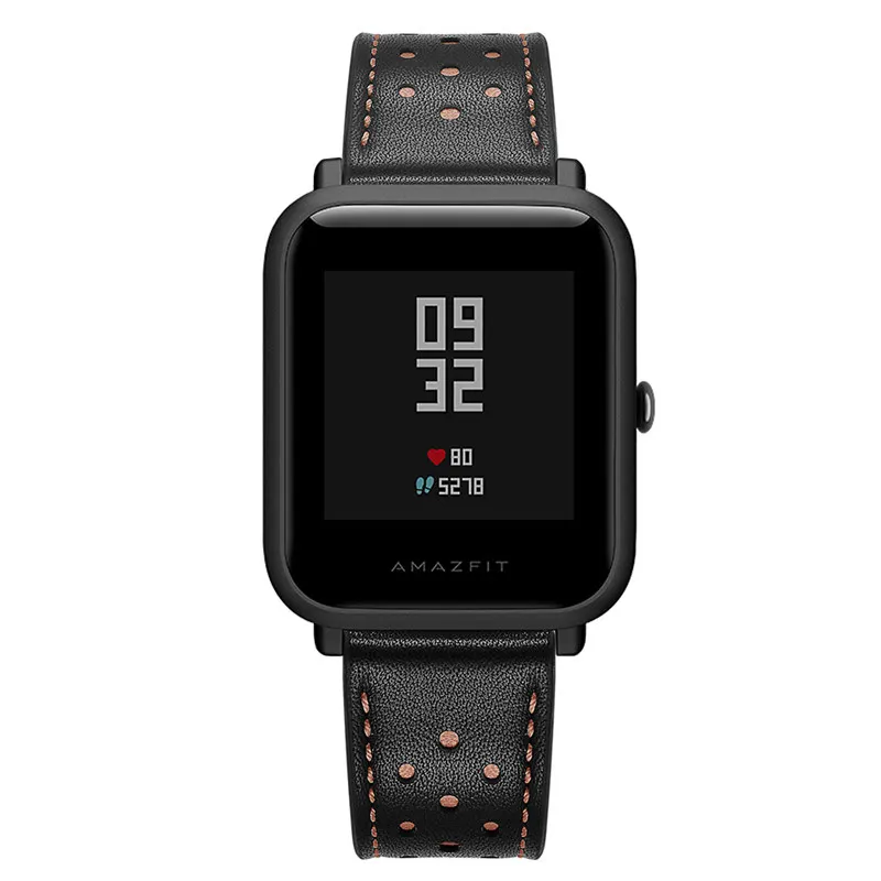 ASHEI 20 мм кожаный ремешок для часов для Xiaomi Huami Amazfit Bip Pace Youth Smart Watch Band Замена браслета для Amazfit Bip
