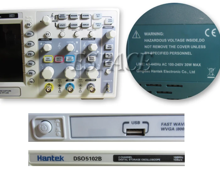 Hantek DSO5102B цифровой осциллограф usb 100 МГц 2CH 1GSa/s 25GSa/s 1 м 2 канала, более высокая версия, чем DSO5102P/DSO5072P