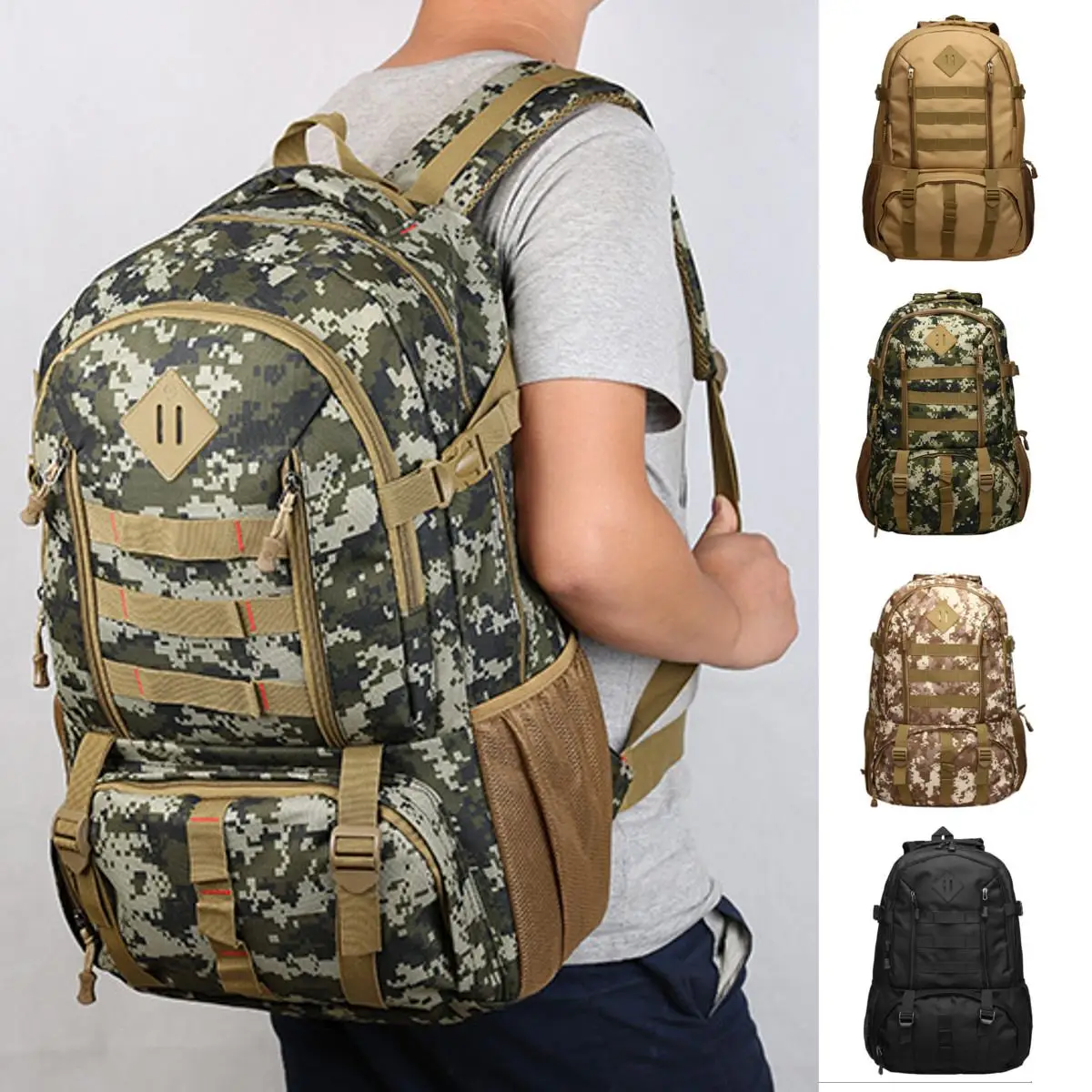 Pаспродажа Большой 50л нейлоновый Открытый военный альпинистский Рюкзак Molle спортивный походный рюкзак для кемпинга рюкзак для путешествий альпинизма