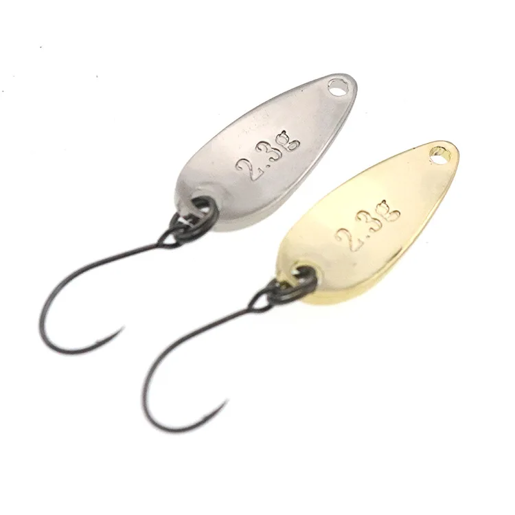 1Pcs Metal Spinner Spoon Fishing Lure Gold Silver Rotating Hard Baits For Trout Pike Peche Feather Treble Hook Tackle