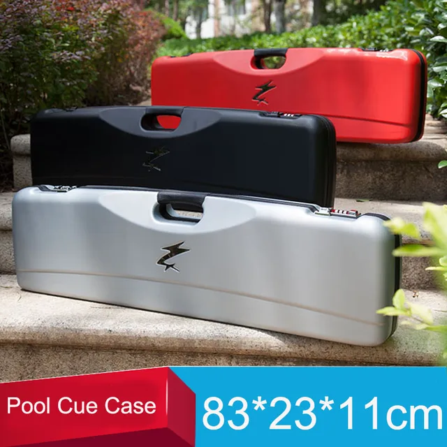 Best price at $219 Cheap High Quality Code Pool Cues Case Double Coded Lock Billiard Accessories Black Red Silver Color Can Put 3 Butts 4 Shafts China