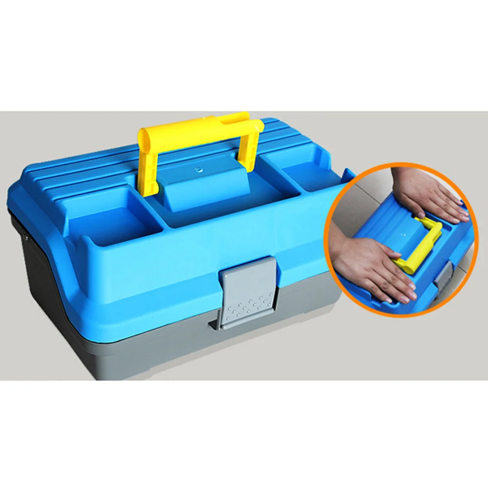 

32*16*15cm 3 Layer Big Fishing Lure Tackle Box Handle Plastic Fishing Tool Case