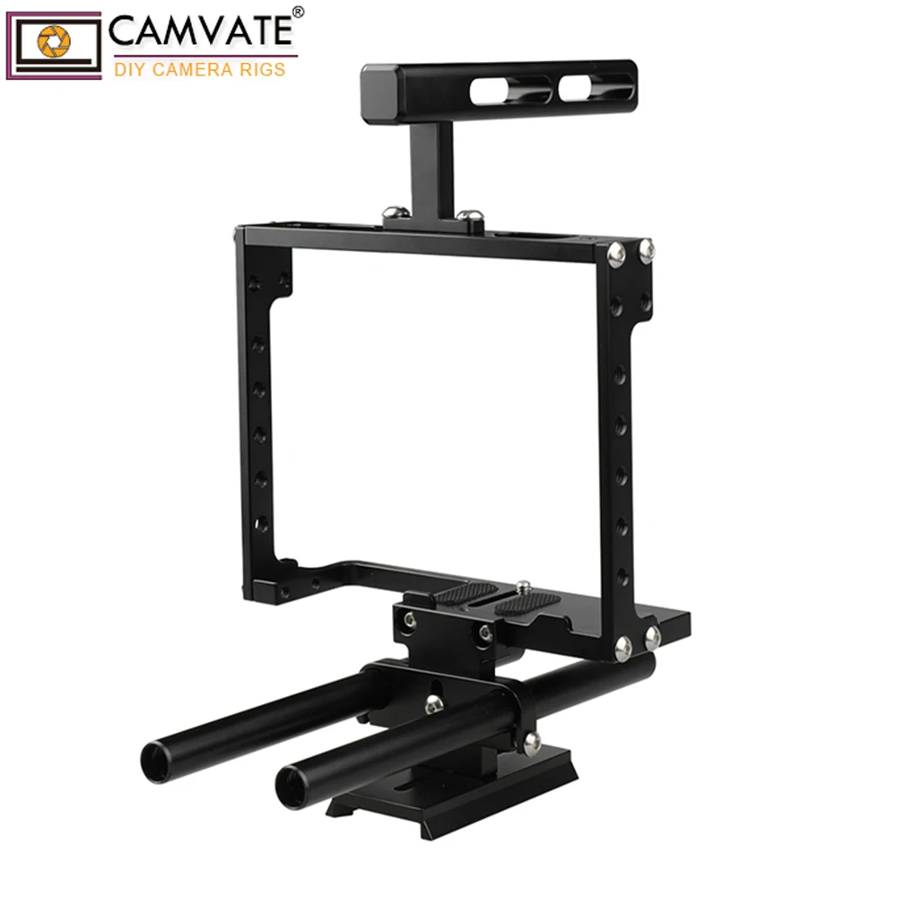 CAMVATE Universal Camera Cage Rig With Double Rod Setup C1896in Photo