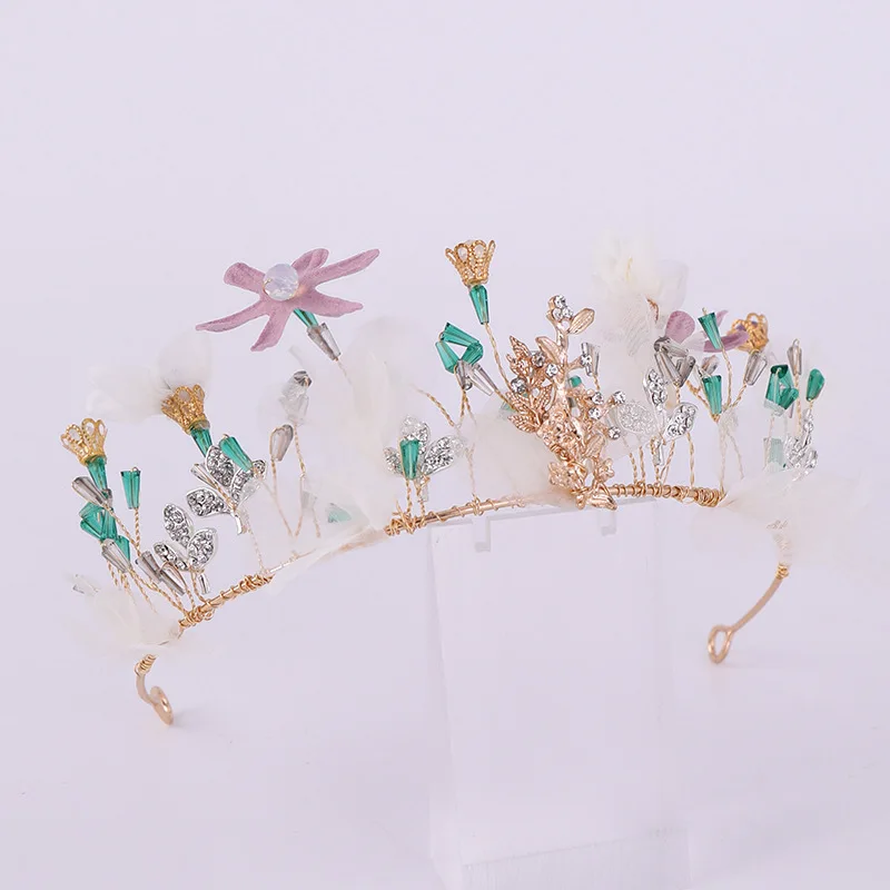MOLANS стиль корейский цветок волос ремень корона для женщин Мути-цветная дрель цветок ручной работы головной убор аксессуары для девочек