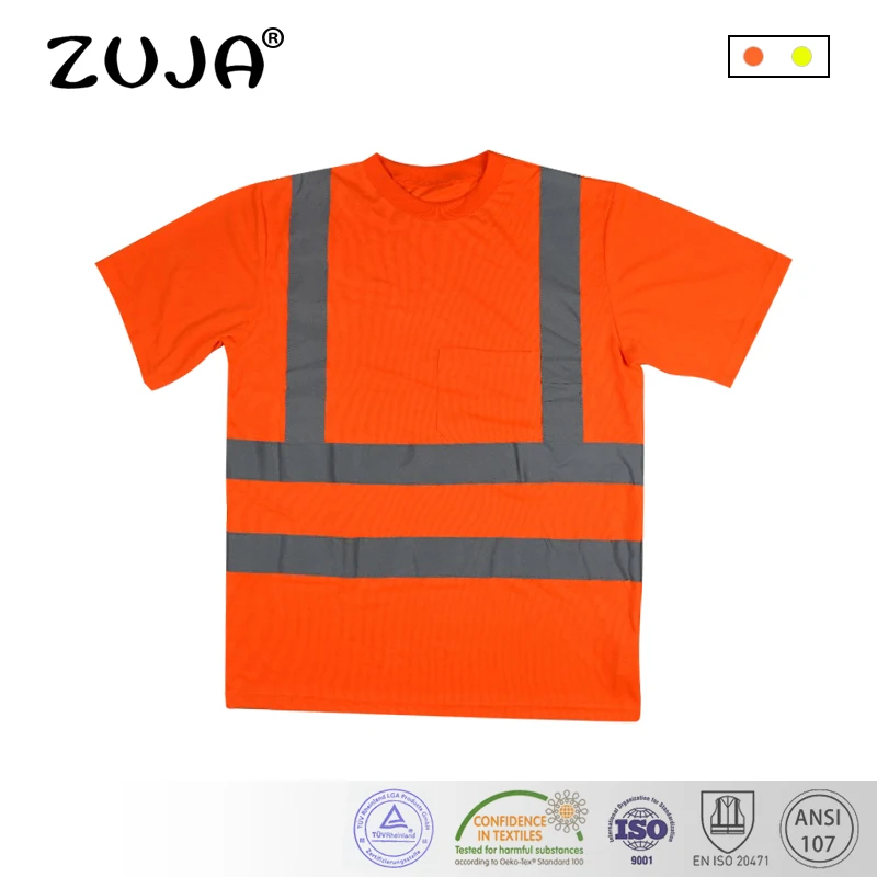 ZUJA High Visibility Safety Work Shirt Breathable Work Clothes Safety Reflective Safety Polo Shirt ZUJA High Visibility Safety Work Shirt Breathable Work Clothes Safety Reflective Safety Polo Shirt