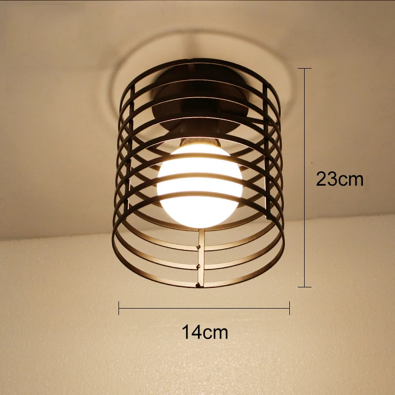 Винтажные светодиодные потолочные светильники, современный промышленный потолочный светильник, плафон, клетка, плафон для столовой, кухни, коридора, балкона - Цвет корпуса: Type 12 No bulb