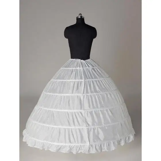 В наличии дешевый белый бальное платье 6 нижние юбки с фижмами кринолин для свадебного платья нижняя свадебные аксессуары Jupon Mariage 2019