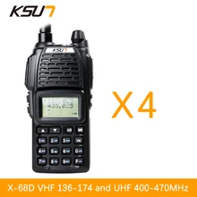 (4 PCS)KSUN UV68D Ham Two Way Radio walkie talkie Dual-Band Transceiver UHF/VHFDouble frequency BUXUN X-68D(Black)
