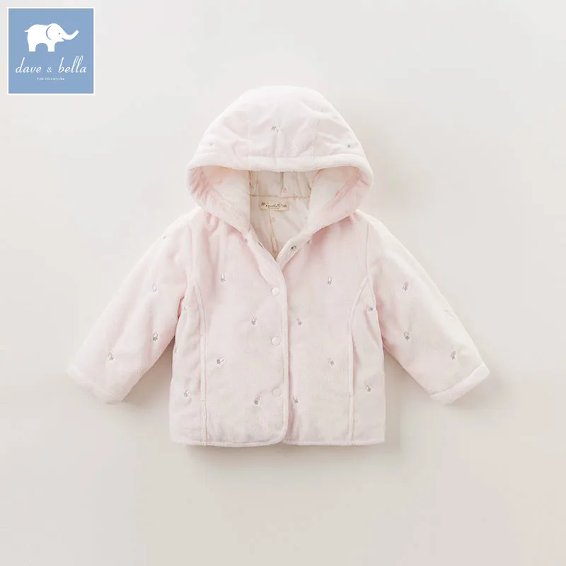 

dave bella autumn infant baby girls coat fashion clothes toddler print Hooded coats children high quality tops
