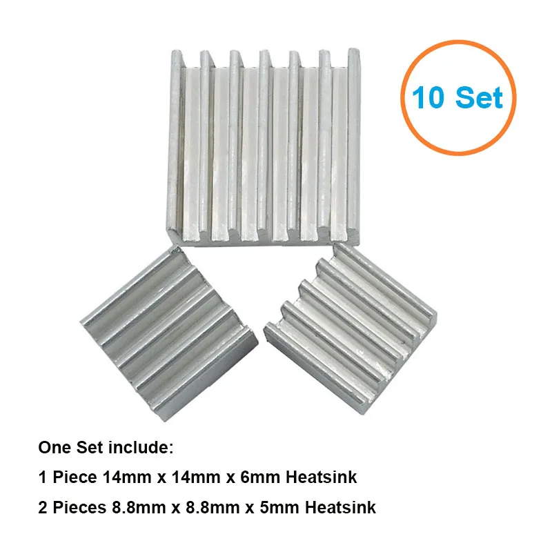 

Кулер для радиаторов, 10 комплектов/30 шт., процессор ОЗУ LAN, алюминиевый радиатор, мини ПК Raspberry Pi 2, Raspberry Pi A +, Raspberry Pi B + радиатор охлаждения