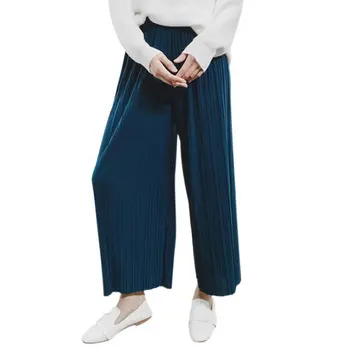 

Women Casual Style Chiffon High Waist Trousers Pants Loose Solid Color Pants Wide Leg Pants