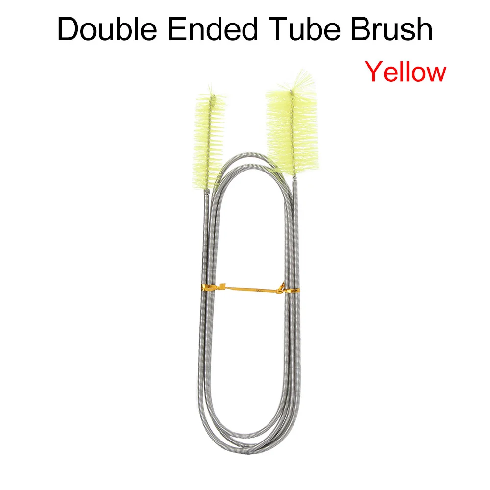 Flexible Cleaning Ended Brush Double Tube Filter Pump Hose clean Brush for Aquarium Pipe Lever Cleaning Tools Multiple Use - Цвет: yellow 2