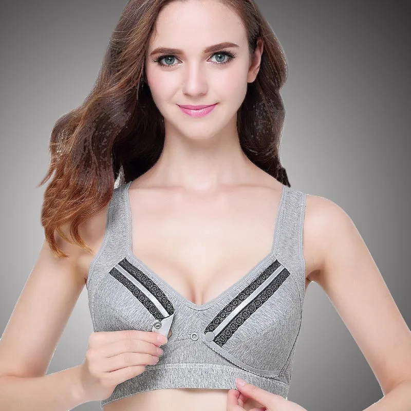 

Pure Cotton Maternity Nursing Bras Open Button Lingerie Pregnant Women Underwear Breast Feeding Gravida Clothing Gestant
