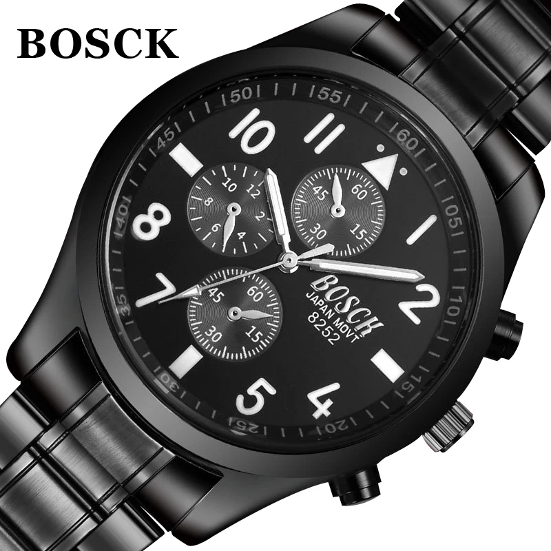 

BOSCK New Brand Business Relogio Masculino Japan Movement Tungsten Steel Men Watch Dress Fashion Quartz Wrist watches