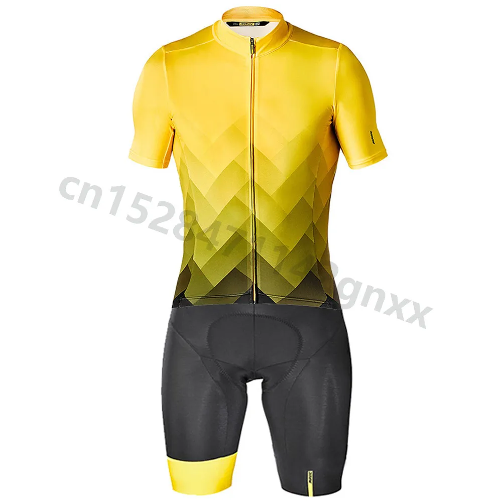 

MAVIC 2019 Summer Cycling Jersey Set Men Jumpsuit MTB bicycle Sportswear Pro Team Bike Skinsuit 9D Gel Pad Ropa Ciclismo Hombre